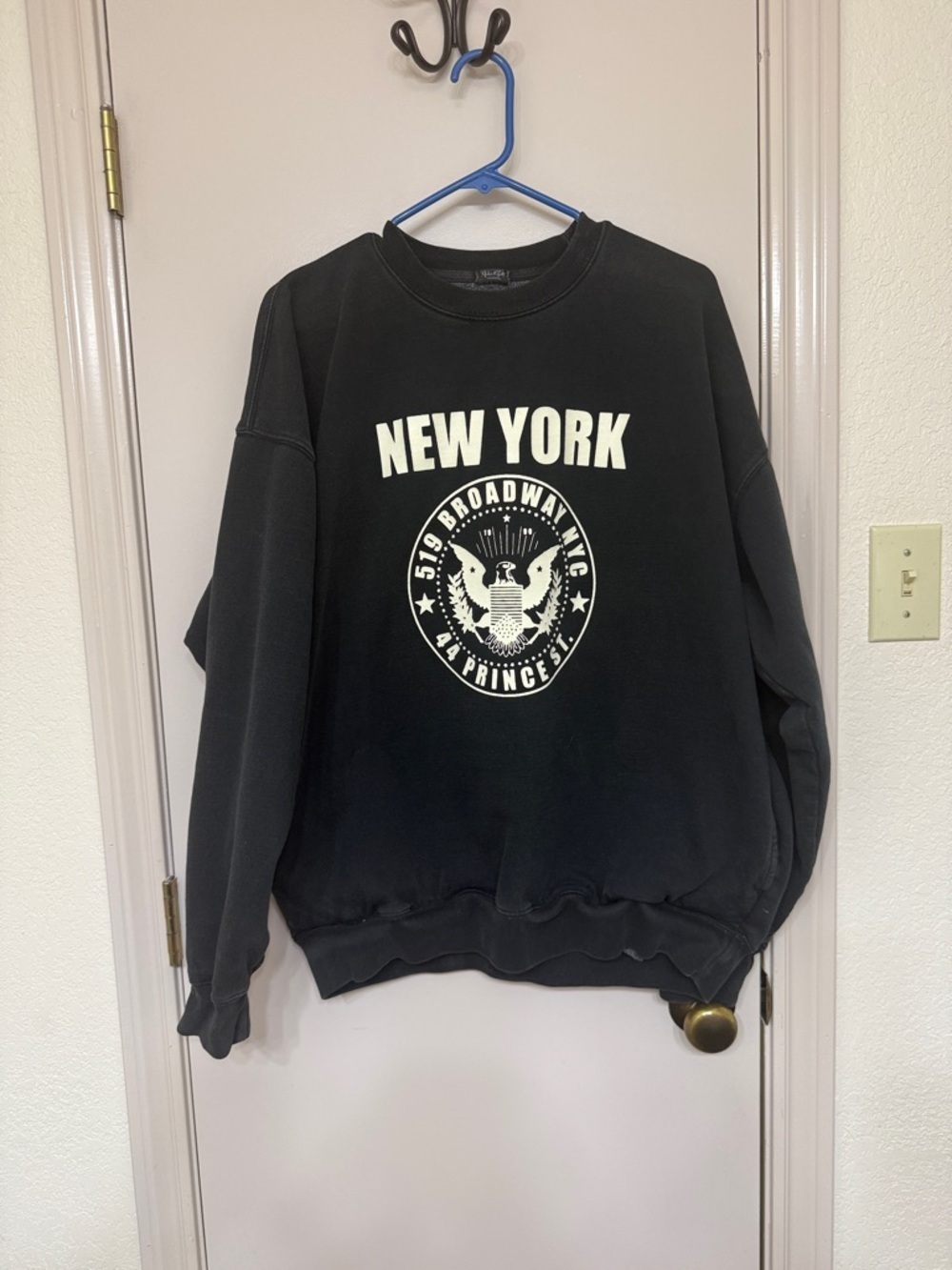 Brandy Melville John Galt Black New York Graphic Crewneck